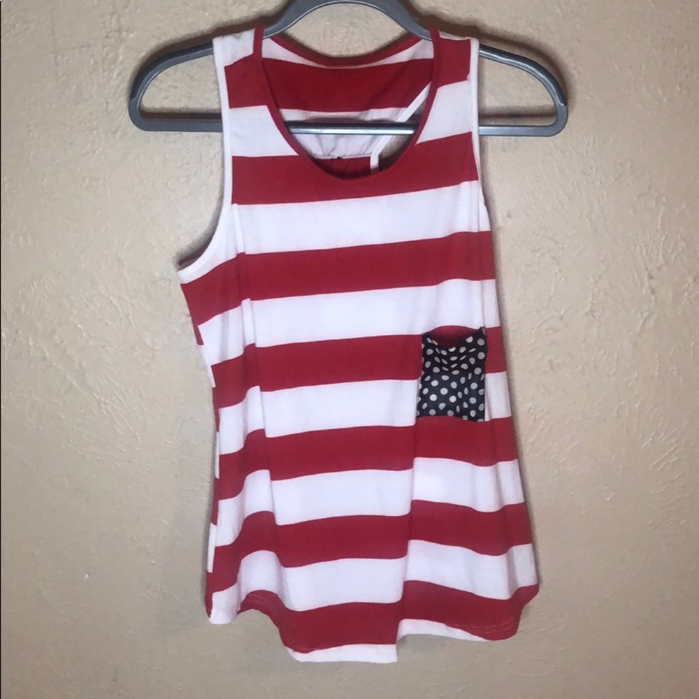 Red & White Striped Tank